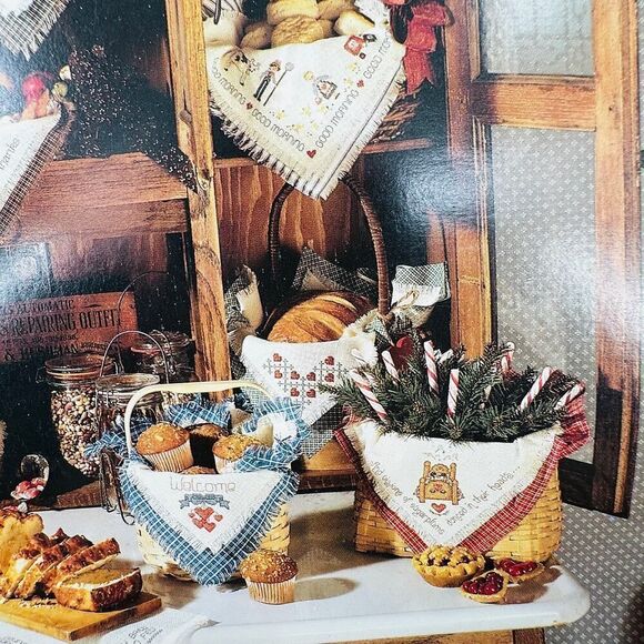 Bread Cloths Cross Stitch Pattern Booklets Vintage Southern Baking Celebrations - Picture 2 of 14